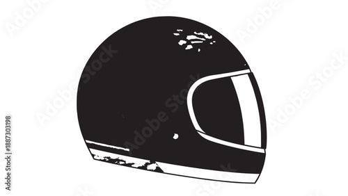 Close-up of a black helmet viewed from the side for sport protection.