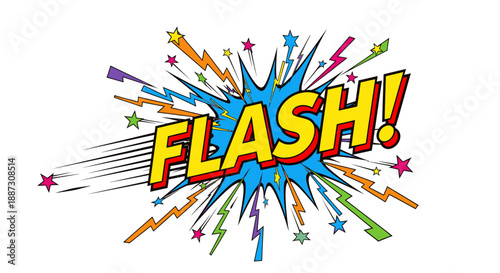 Colorful Flash Comic Book Style Typography.