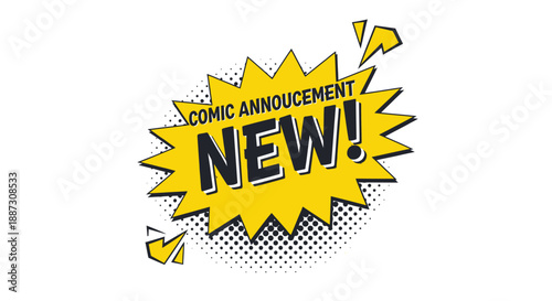 Comic Announcement New Yellow Burst Icon.