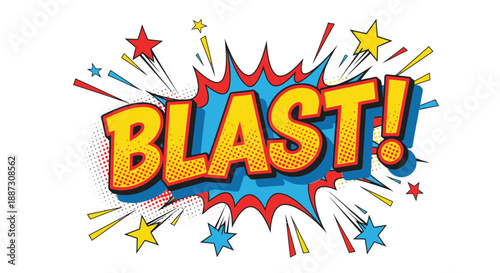 Comic Blast Text with Explosion Effect.