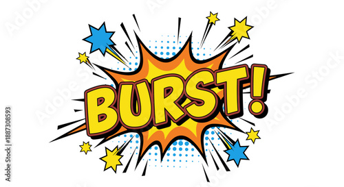 Comic Book Burst Explosion Text Graphic.