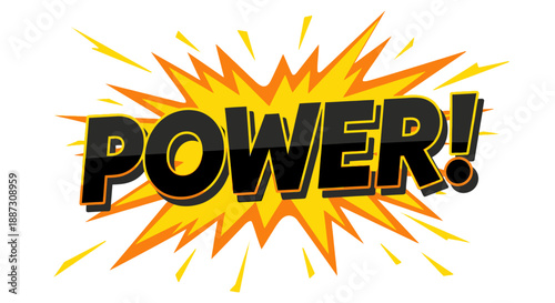 Power Text with Comic Book Explosion.