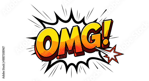 OMG Comic Speech Bubble Illustration.