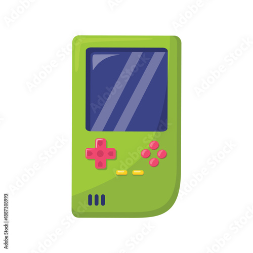 Retro handheld game console vector illustration, vintage handheld gaming device icon vector, classic portable game vector icon, old school handheld game clip art