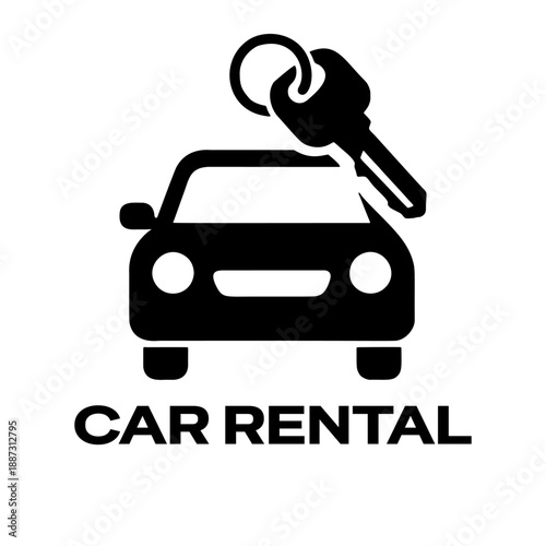 Car rental icon with key