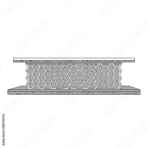 Honeycomb core sandwich panel structure