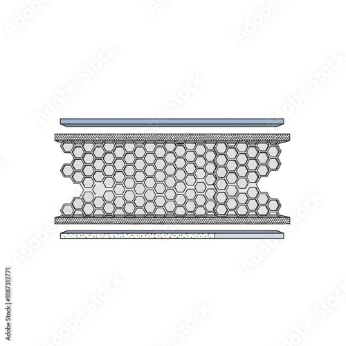 Honeycomb structure with composite layers