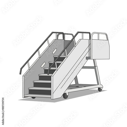Airport Passenger Stairs Isolated White Background