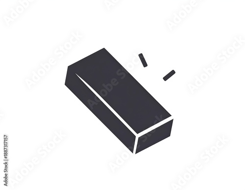 Minimalist Gold Bar Illustration - Symbol of Wealth and Investment.