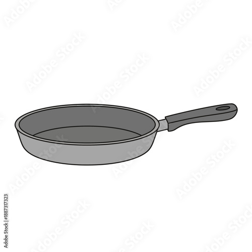 Cast iron frying pan isolated on white background