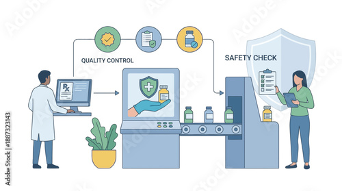 Quality control and safety check in pharmaceutical manufacturing process