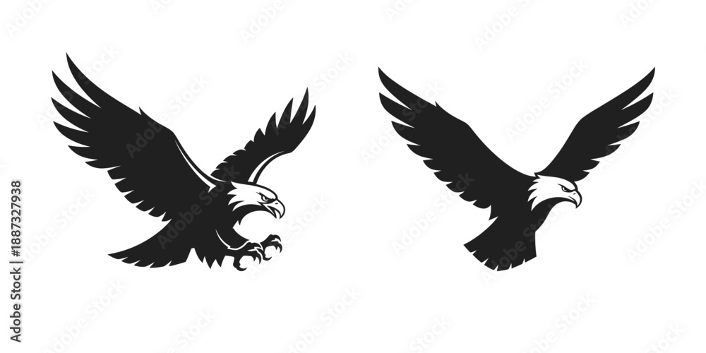 Obraz premium Two majestic bald eagles in flight, showcasing power and freedom.