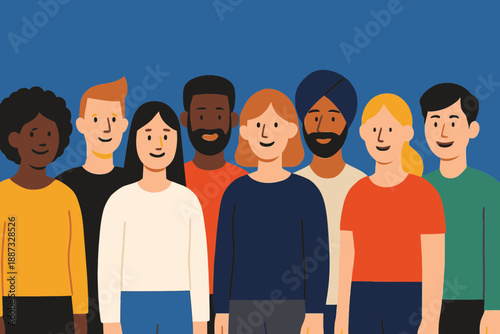 Diverse People Group Standing Together