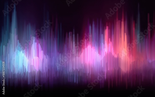 Wallpaper Mural Abstract sound wave visualization with blue, purple, and red vertical bars against black Torontodigital.ca