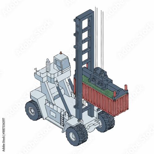 Heavy Duty Container Reach Stacker Lifting Shipping Container.