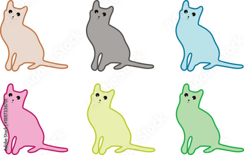 A cute and playful cat illustration designed in a clean and modern cat format style.