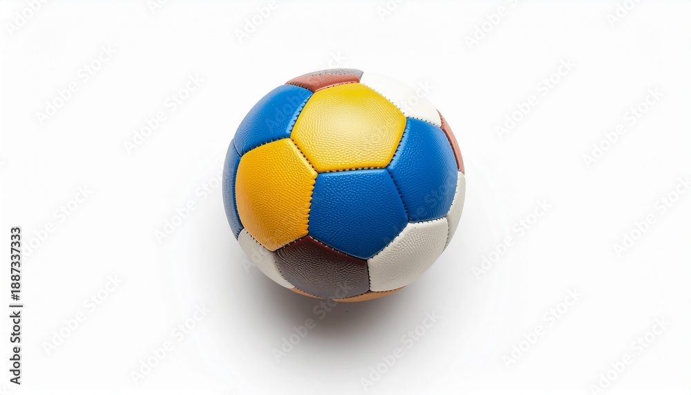 Fototapeta premium Futsal Ball Top Down View Isolated on White Background