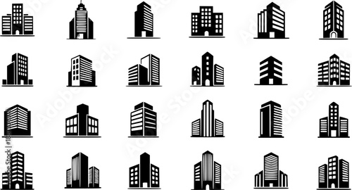 cityscape set of buldings. city landscape line vector illustration. Vector icon.