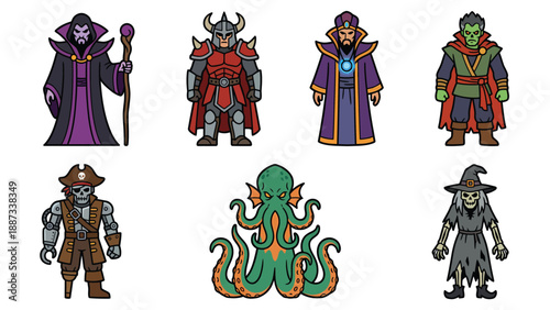 Fantasy Character Set: Cartoon Style Icons