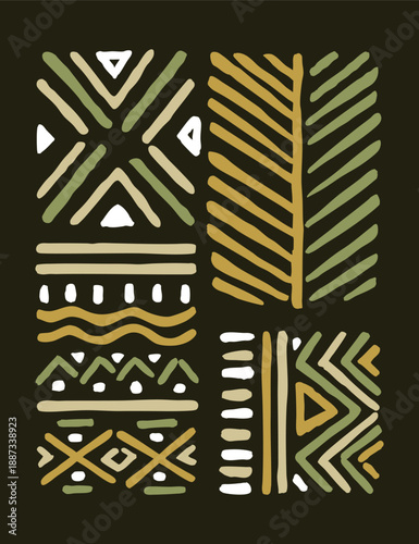 Ethnic-style illustration. Art alluding to indigenous culture.