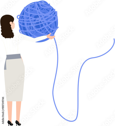 Yarn Ball in Hand: A woman delicately holds a vibrant ball of yarn, its textured strands beckoning with possibilities. An artistic representation.