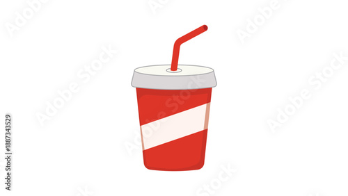 Soft Drink Soda Cup Fast Food Flat Vector Icon