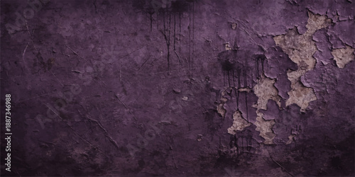 A dark and textured vintage backdrop featuring an old grungy wall with rough brown paint, dirty aged paper patterns, and rustic metal surfaces for an antique art design