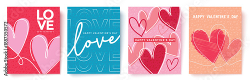Valentine's Day Greeting Cards with "You Stole My Heart" Calligraphy and Artistic Pink Hearts