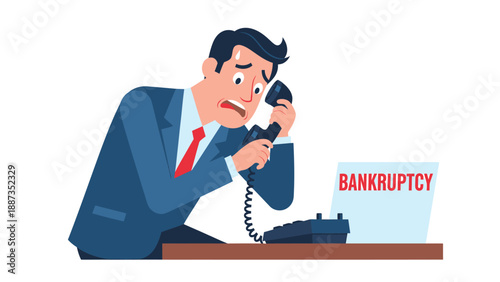 Anxious Man Receives Bad News About Bankruptcy