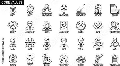 Black and white representing business core values minimalistic teamwork