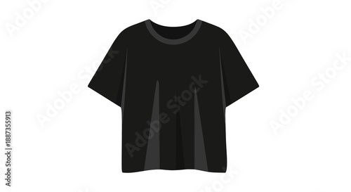 Plain Black T-Shirt Illustration Simple and Versatile Apparel Icon