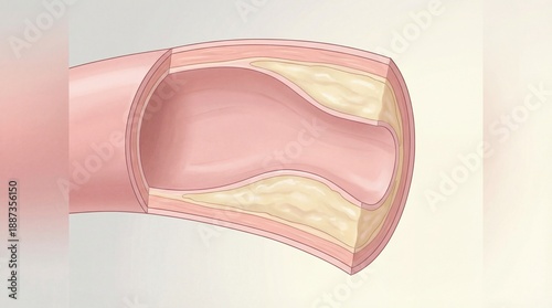 Konstfotografi Artery with plaque buildup illustration for medical education