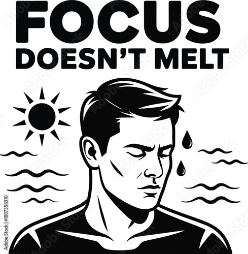Focus Doesn't Melt: A Man Endures Heat with Determination
