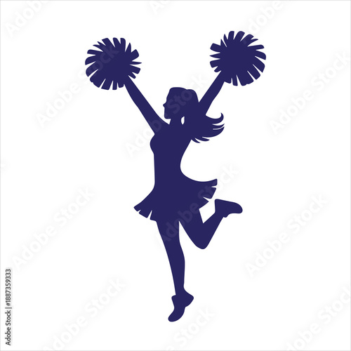 Cheerleader silhouette illustration svg vector art white background 