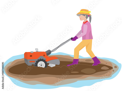 農作業をしているイラスト素材。