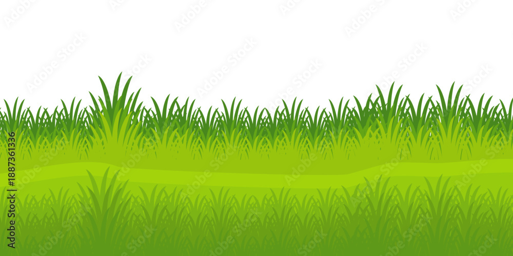 Fototapeta premium green grass illustration, sustainable grass nature, grass design in flat style 