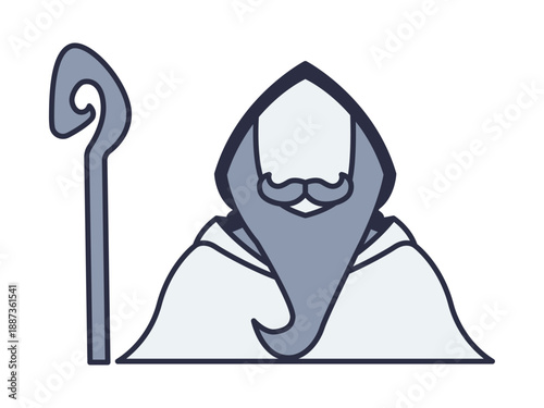Wizard icon. Kingdom icon and symbol. Kingdom elements. Simple flat vector icon.