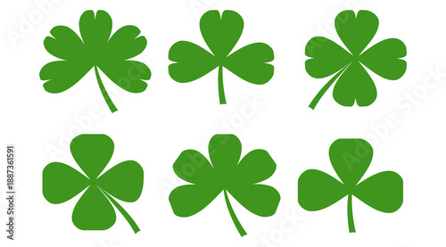 Clover leaf illustration in flat style. Clover leaf vector design symbolizes trust, hope, love, and good luck.	
