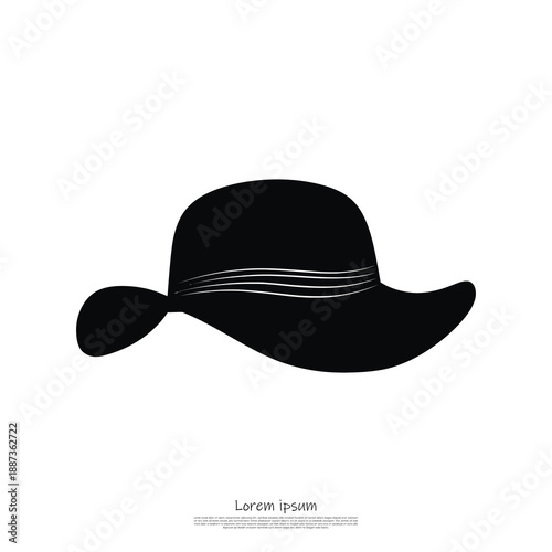 A black cowboy hat with a wide brim and indented crown and chin strap