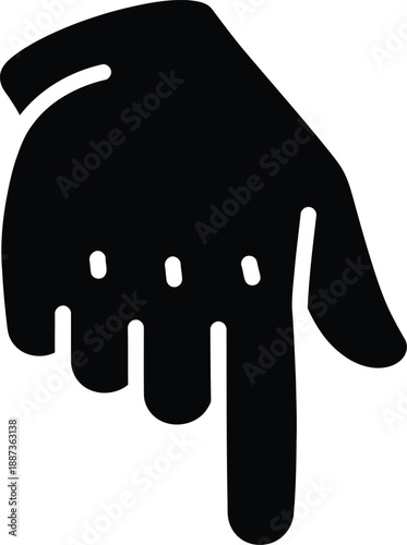 A hand gesture illustration showing a pushing motion from a frontal viewpoint