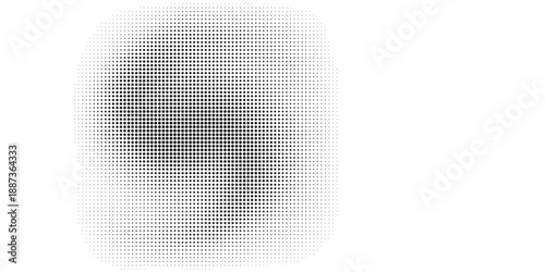 Set of halftone dots gradient pattern texture isolated on white background. Straight dotted spots using halftone circle dot raster texture. Vector blot half tone collection.