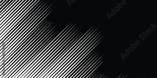 Black radial comics style lines, Straight Vertical Lines, isolated on white background. Speed abstract. Vector illustration