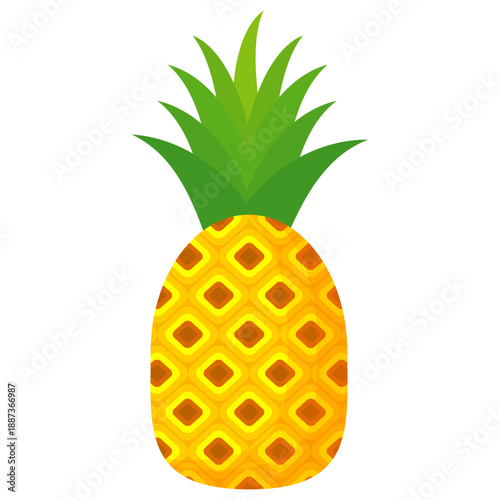 Fresh pineapple fruit illustration, summer pineapple fruit theme. Summer design for holiday promotion and printed on clothing.