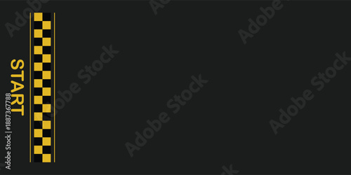 Linear race track with start line. Car or karting road racing background. top view.