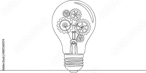 This isolated light bulb vector illustration features a glowing glass filament, symbolizing a bright idea and innovative electric energy concept for creative technology and power equipment inspiration