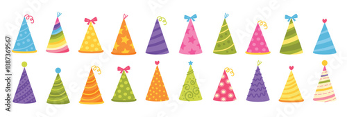 Caps birthdays vector illustration