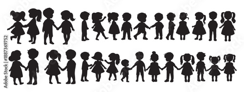 children silhouette bundle for creative design and crafting