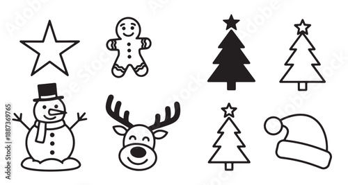 christmas cookie black and white design