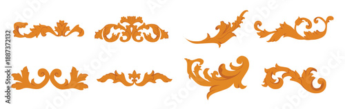an elegant collection of baroque swirl scroll ornaments for