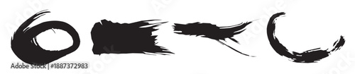 brush stroke textured set isolated blank ink artistic